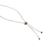 Luv Me Ruby Fuchsite Adjustable Heart Necklace in 14K Rose Gold Plated Sterling Silver