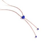 Luv Me Lapis Adjustable Heart Necklace in 14K Rose Gold Plated Sterling Silver