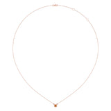 Cushion Cut Citrine & Diamond Birthstone Necklace In 14K Rose Gold