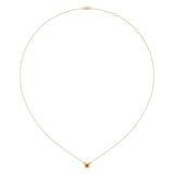 Cushion Cut Citrine & Diamond Birthstone Necklace In 14K Yellow Gold