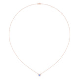 Cushion Cut Tanzanite & Diamond Birthstone Necklace In 14K Rose Gold