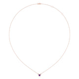 Cushion Cut Amethyst & Diamond Birthstone Necklace In 14K Rose Gold