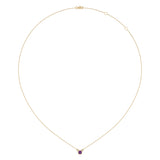 Cushion Cut Amethyst & Diamond Birthstone Necklace In 14K Yellow Gold