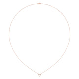 Cushion Cut Diamond Birthstone Necklace In 14K Rose Gold