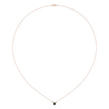 Cushion Cut Emerald & Diamond Birthstone Necklace In 14K Rose Gold