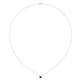 Cushion Cut Sapphire & Diamond Birthstone Necklace In 14K Rose Gold