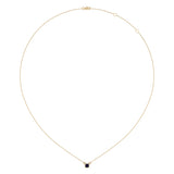 Cushion Cut Sapphire & Diamond Birthstone Necklace In 14K Yellow Gold