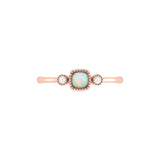 Cushion Cut Opal & Diamond Birthstone Ring In 14K Rose Gold