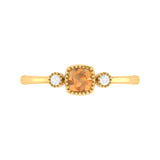 Cushion Cut Citrine & Diamond Birthstone Ring In 14K Yellow Gold