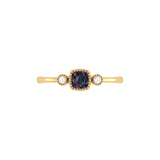 Cushion Cut Alexandrite & Diamond Birthstone Ring In 14K Yellow Gold