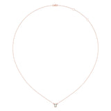 Emerald Cut Opal & Diamond Birthstone Necklace In 14K Rose Gold