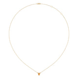 Emerald Cut Citrine & Diamond Birthstone Necklace In 14K Yellow Gold