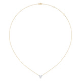 Emerald Cut Diamond Birthstone Necklace In 14K White Gold