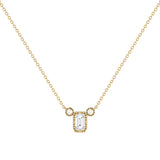 Emerald Cut Diamond Birthstone Necklace In 14K Yellow Gold