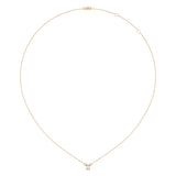 Emerald Cut Diamond Birthstone Necklace In 14K Yellow Gold