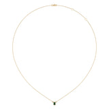 Emerald Cut Emerald & Diamond Birthstone Necklace In 14K Yellow Gold