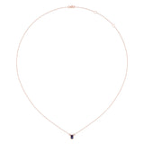 Emerald Cut Alexandrite & Diamond Birthstone Necklace In 14K Rose Gold