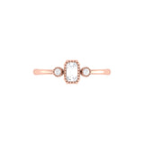 Emerald Cut Diamond Birthstone Ring In 14K Rose Gold