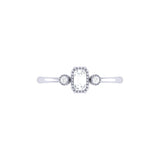 Emerald Cut Diamond Birthstone Ring In 14K White Gold