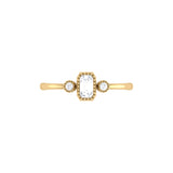 Emerald Cut Diamond Birthstone Ring In 14K Yellow Gold