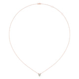 Oval Cut Opal & Diamond Birthstone Necklace In 14K Rose Gold