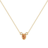Oval Cut Citrine & Diamond Birthstone Necklace In 14K Yellow Gold
