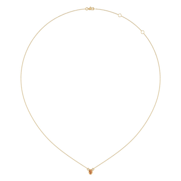 Oval Cut Citrine & Diamond Birthstone Necklace In 14K Yellow Gold