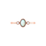 Oval Cut Opal & Diamond Birthstone Ring In 14K Rose Gold