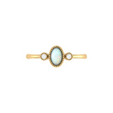 Oval Cut Opal & Diamond Birthstone Ring In 14K Yellow Gold