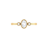 Oval Cut Diamond Birthstone Ring In 14K Yellow Gold