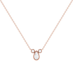 Pear Shaped Diamond Birthstone Necklace In 14K Rose Gold