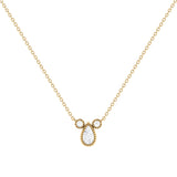 Pear Shaped Diamond Birthstone Necklace In 14K Yellow Gold
