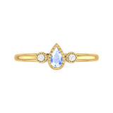 Pear Shaped Tanzanite & Diamond Birthstone Ring In 14K Yellow Gold