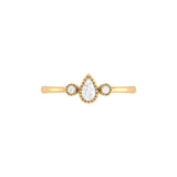 Pear Shaped Diamond Birthstone Ring In 14K Yellow Gold