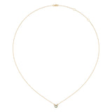 Round Cut Opal & Diamond Birthstone Necklace In 14K Yellow Gold