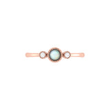 Round Cut Opal & Diamond Birthstone Ring In 14K Rose Gold