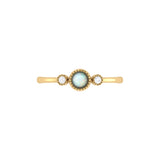 Round Cut Opal & Diamond Birthstone Ring In 14K Yellow Gold