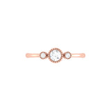 Round Cut Diamond Birthstone Ring In 14K Rose Gold