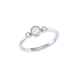 Round Cut Diamond Birthstone Ring In 14K White Gold