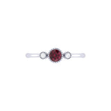 Round Cut Ruby & Diamond Birthstone Ring In 14K White Gold