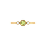 Round Cut Peridot & Diamond Birthstone Ring In 14K Yellow Gold
