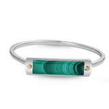 Malachite Big ID Cuff Bracelet in Sterling Silver