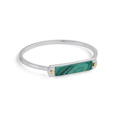 Malachite Small ID Cuff Bracelet in Sterling Silver