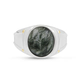 Seraphinite Iconic Stone Signet Ring in Sterling Silver