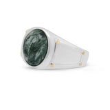 Seraphinite Iconic Stone Signet Ring in Sterling Silver