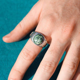 Seraphinite Iconic Stone Signet Ring in Sterling Silver