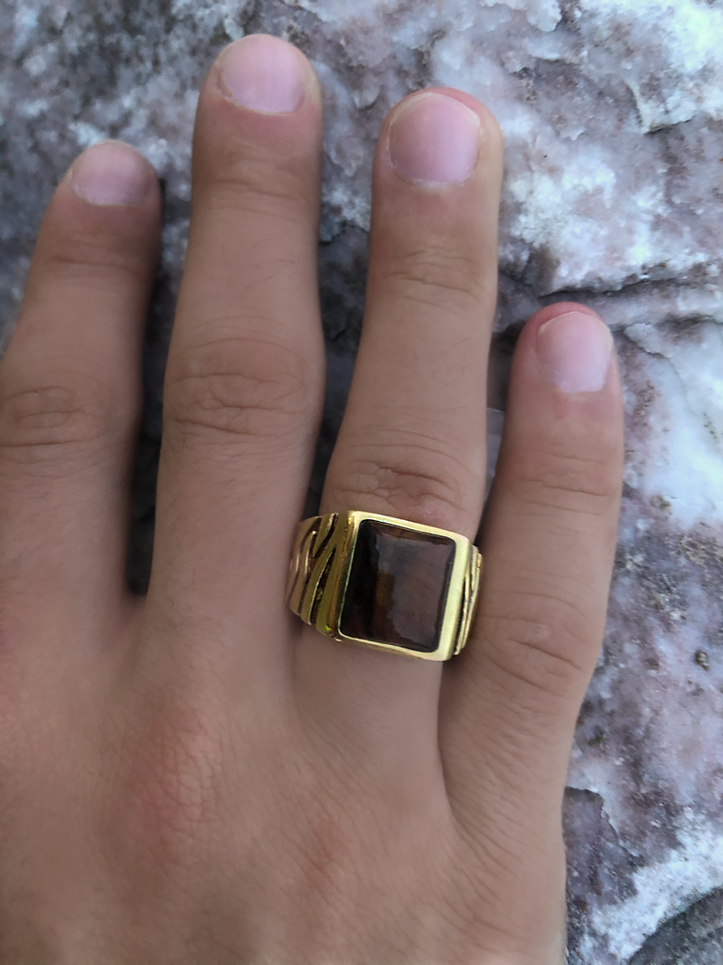 Golden Sunstone Silver Ring – SILBERUH