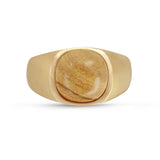 Wood Jasper Iconic Stone Signet Ring in 14K Yellow Gold Plated Sterling Silver