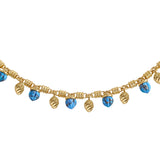 Sunshine Twist Turquoise Charms Bracelet in 14K Yellow Gold Plated Sterling Silver