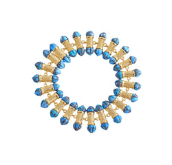 Twisted Rays Turquoise Bracelet in 14K Yellow Gold Plated Sterling Silver